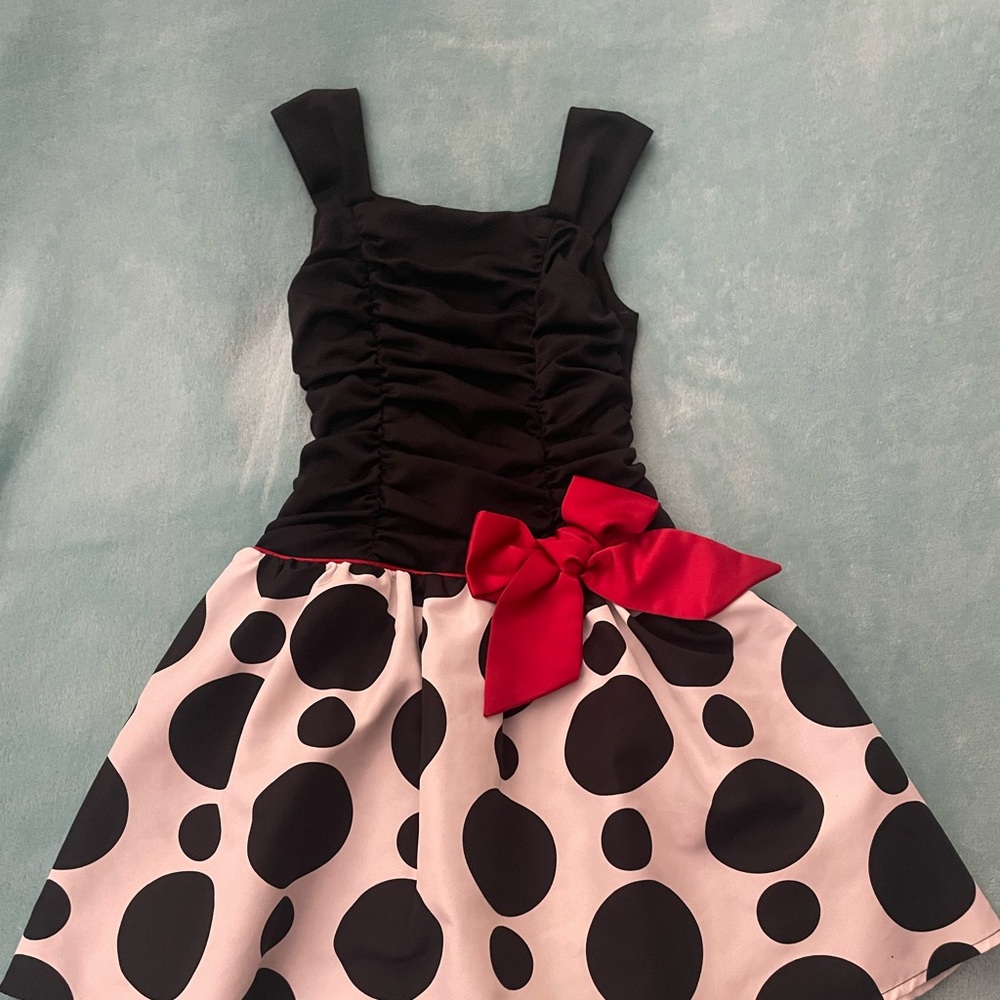 Dress for girl black and white and red
